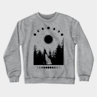 Celestial Howling Wolf Crewneck Sweatshirt